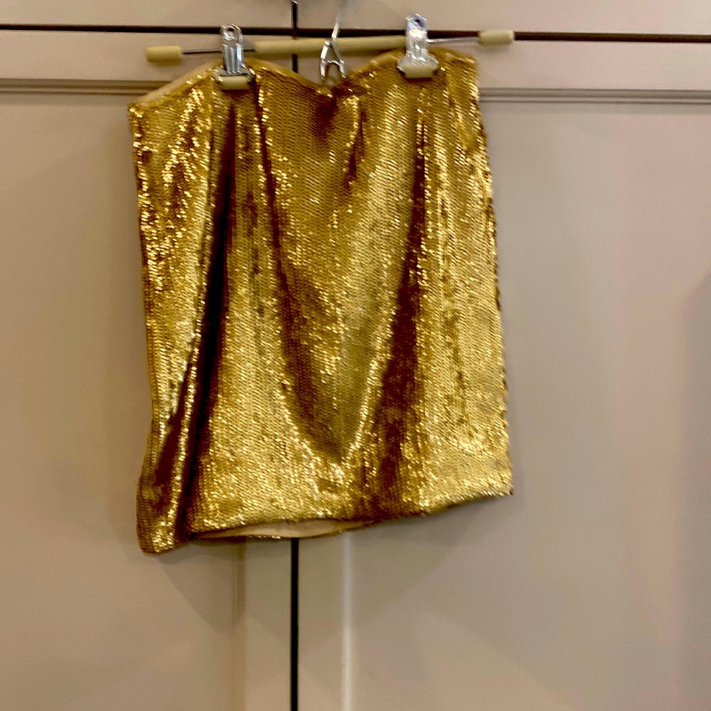 J crew gold sequin mini skirt